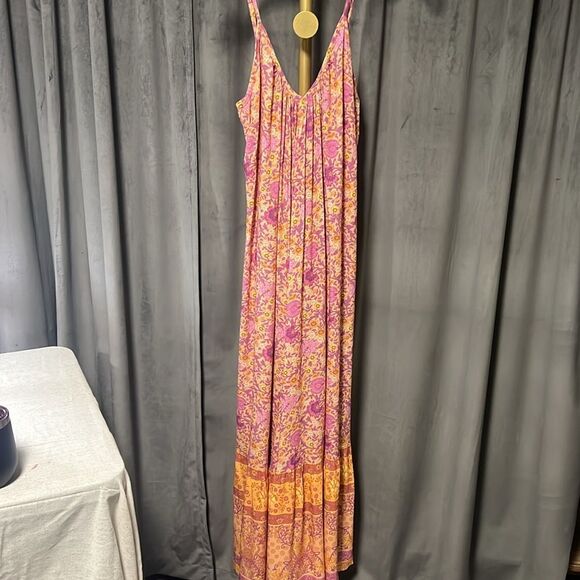 SPELL Village Strappy Boho Madi Dress in Sunrise - Picture 9 of 11